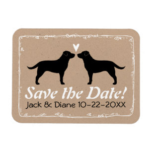 Magnet Flexible Black Labrador Retrievers Wedding Enregistrer la d