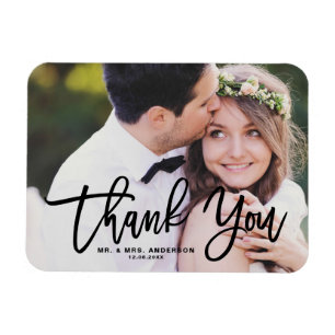 Magnet Flexible Black Letting moderne Mariage photo Merci