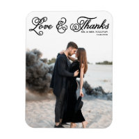 Black Love and Thanks Pretty Script Photo Mariage