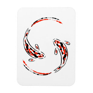 Magnet Flexible Black & Red Japanese Koi Fish Artistic