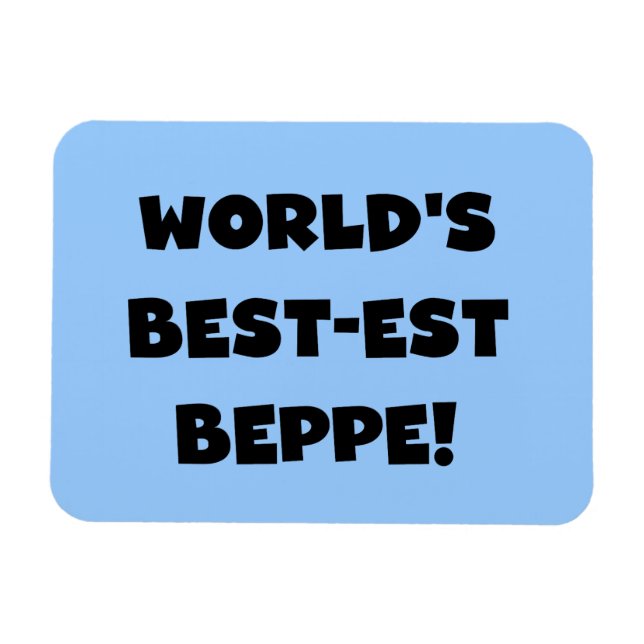 Magnet Flexible Black Text Meilleurs T-shirts et cadeaux de Beppe (Horizontal)