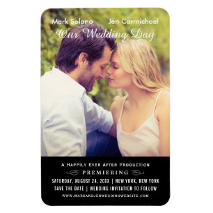 Magnet Flexible Black Wedding Movie Poster Photo Save the Date