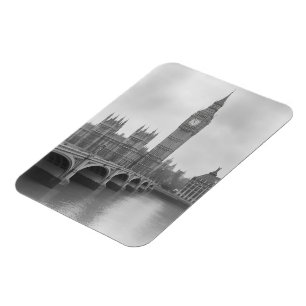 Magnet Flexible Black & White Big Ben - Vintage London Landmark