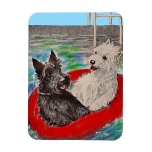 Magnet Flexible Blackie et Whitie sur un radeau