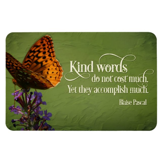 Magnet Flexible Blaise Pascal Citation Inspirationnelle "Mots gent (Horizontal)