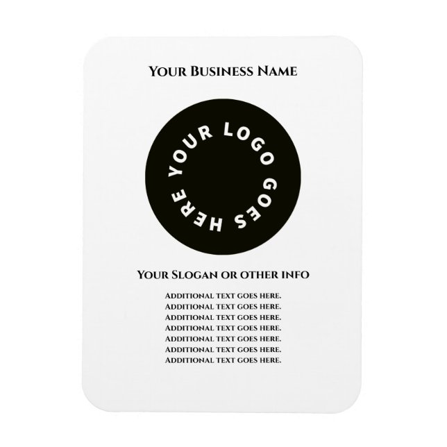 Magnet Flexible Blanc ajoutez votre propre texte et logo (Vertical)