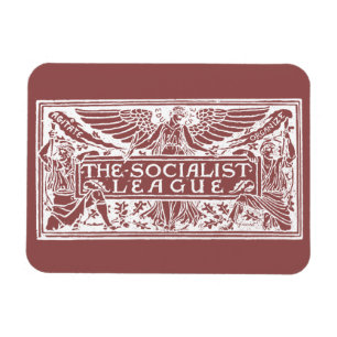 Magnet Flexible Blanc socialiste de logo de ligue sur le rouge