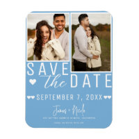 Bleu clair moderne Enregistrer la date 2 Mariage p
