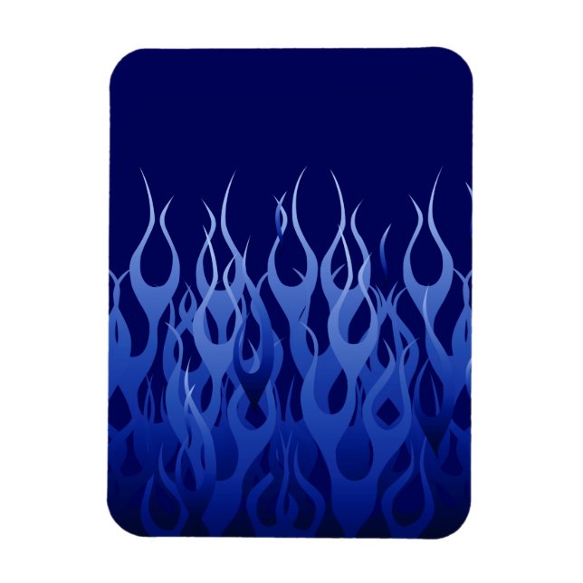 Magnet Flexible Bleu cool sur Blue Racing Flames (Vertical)