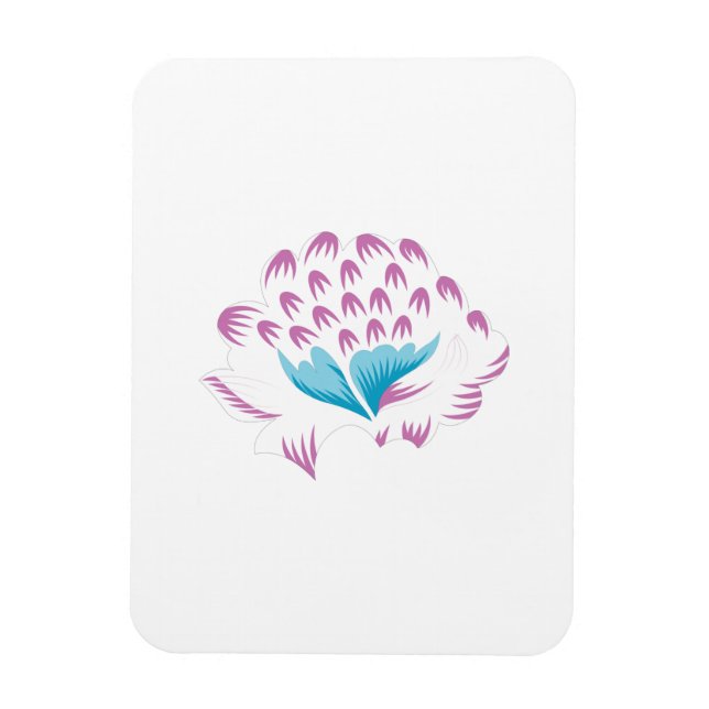 Magnet Flexible Bleu de Cornflower clair, Ciel Mégenta, Fille (Vertical)