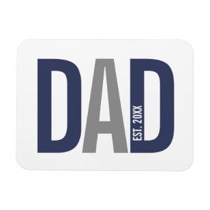 Magnet Flexible Bleu de marine moderne Papa personnalisé établi