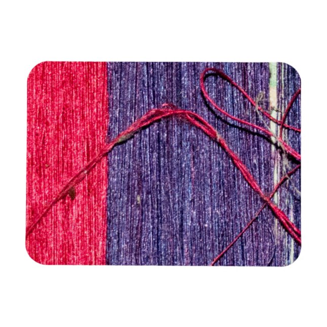 Magnet Flexible Bleu et rouge en soie thaïlandaise artisanale (Horizontal)