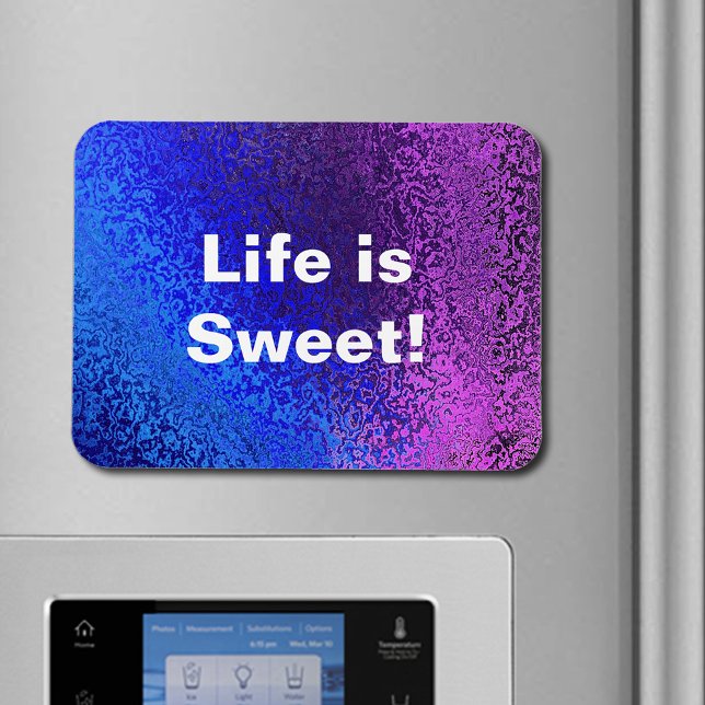 Magnet Flexible Bleu et violet brillant Abstrait vie est douce (Blue & Purple Shiny Abstract Life is Sweet Magnet)