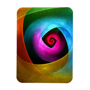 Magnet Flexible Bleu orange rose moderne Art Abstrait Motif #24