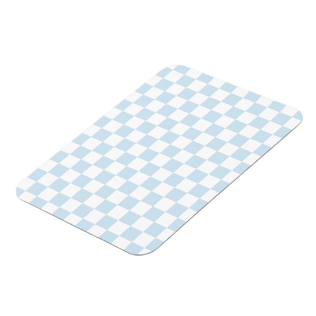 Magnet Flexible Bleu pastel et damier blanc (Côté Gauche)