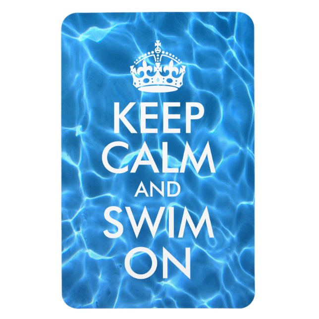 Magnet Flexible Bleu Piscine Eau Calme et Baignade (Vertical)