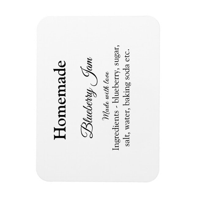 Magnet Flexible Bleuet maison et confiture faite avec amour ajoute (Vertical)