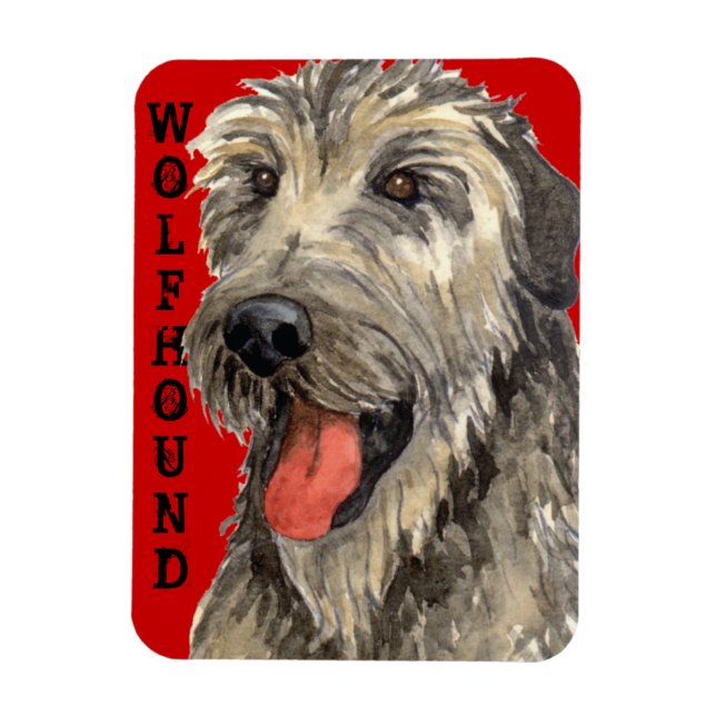 Magnet Flexible Bloc de couleur Wolfhound irlandais (Vertical)