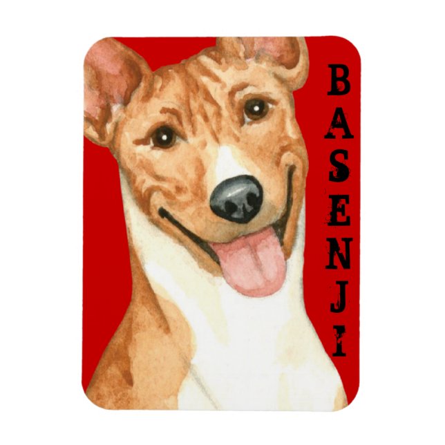 Magnet Flexible Bloc de couleurs Basenji (Vertical)
