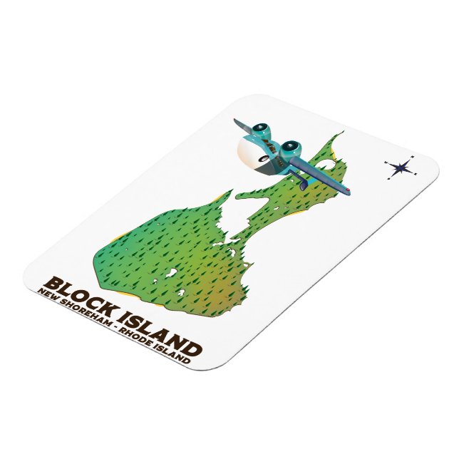 Magnet Flexible Block Island New Shoreham, Rhode Island (Côté Gauche)