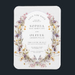 Magnet Flexible Bloom Fleur sauvage romantique Sauvez la date<br><div class="desc">Fleur Fleur sauvage romantique Sauvez l'aimant Date Célébrez l'amour en pleine floraison avec cette Suite de Mariage Floral Fleur Fleur sauvage romantique. Ce design moderne et informel résume l'essence d'un mariage simple et moderne avec sa couronne de pré fleur sauvage aquarelle. Parfait pour un séjour de printemps ou d'été, ses...</div>