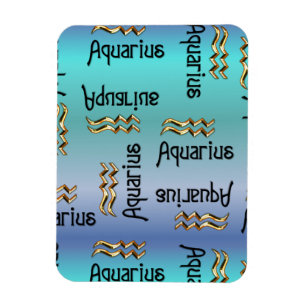 Magnet Flexible Blue Aquarius, signe du Zodiac.