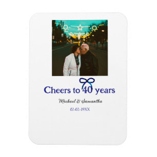 Magnet Flexible Blue g bow salue à 40 ans mariage