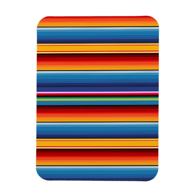 Magnet Flexible Blue Gold Red Sarape mexicaine (Vertical)