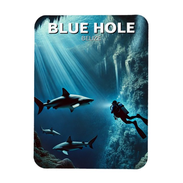 Magnet Flexible Blue Hole Belize Plongée sous-marine (Vertical)