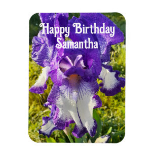 Magnet Flexible Blue Iris Irises Fleurs florales Anniversaire