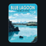 Magnet Flexible Blue Lagoon Islande Travel Art Vintage<br><div class="desc">Blue Lagoon Islande design vectoriel art. Le Blue Lagoon est un spa géothermique du sud-ouest de l'Islande. Le spa est situé dans un champ de lave près de Grindavík et en face du Mont Žorbjörn sur la péninsule de Reykjanes.</div>