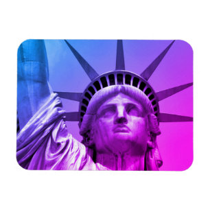 Magnet Flexible Blue Purple Pop Art Statue de la Liberté New York