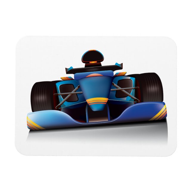 Magnet Flexible Blue Racing Car (Horizontal)