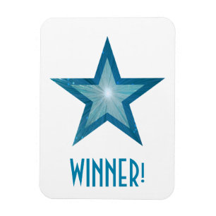 Magnet Flexible Blue Star 'Winner' flexible aimant blanc