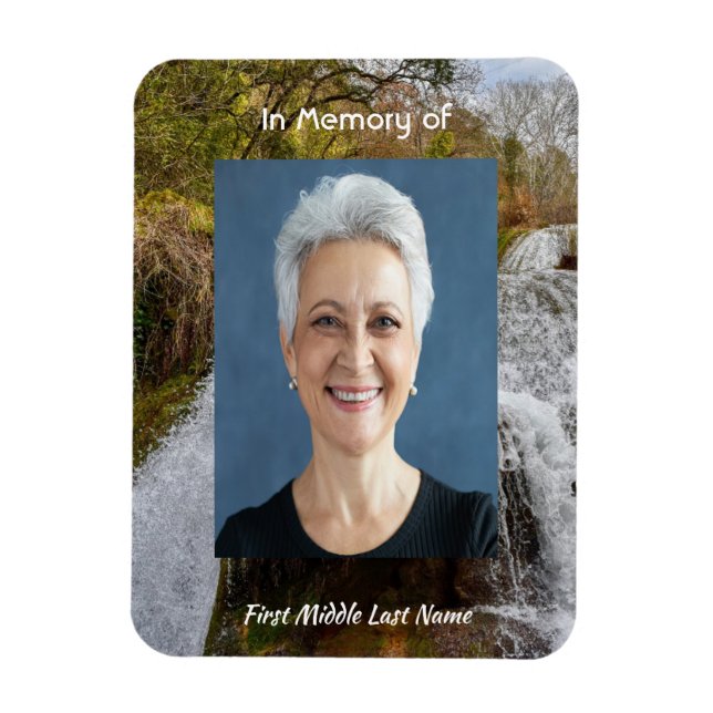 Magnet Flexible Bluebells Waterfall Landscape   Memorial Keepsake  (Vertical)