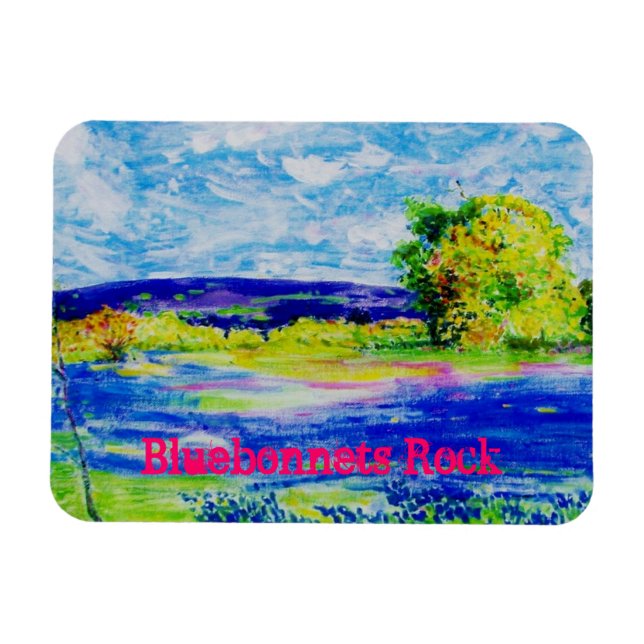 Magnet Flexible Bluebonnets Rock (Horizontal)