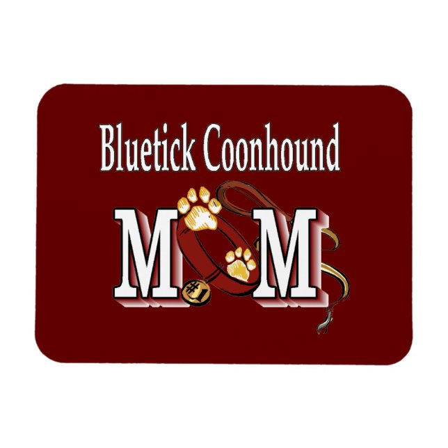 Magnet Flexible Bluetick Coonhound Dog MOM (Horizontal)