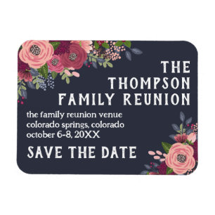 Magnet Flexible Blush Burgundy Flower Reunion Famille Enregistrer 