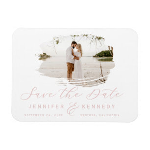 Magnet Flexible Blush Pink Romantic Brushed Frame Save The Date