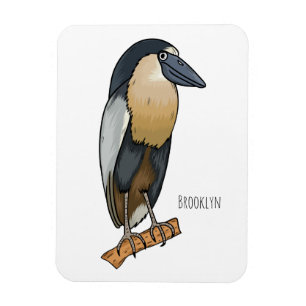 Magnet Flexible Boat-billed heron bird cartoon