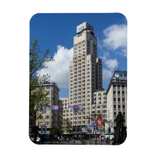 Magnet Flexible Boerentoren Art déco, paysage urbain d'Anvers (Vertical)