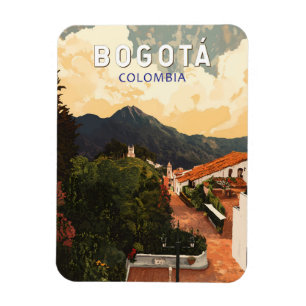 Magnet Flexible Bogota Colombie Illustration Voyage Art Vintage