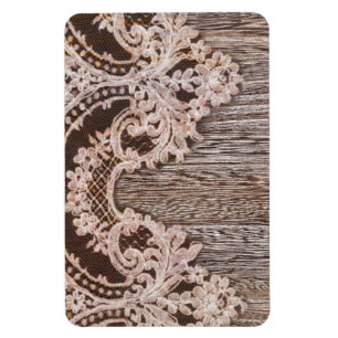 Magnet Flexible bohème chic western country bois dentelle florale