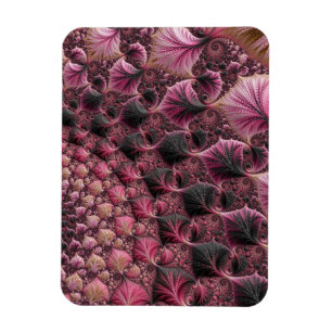 Magnet Flexible Boho Funky Eclectique Rose Noir Abstrait Fractal