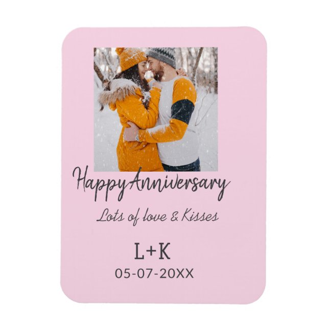 Magnet Flexible Boho moderne heureux anniversaire ajouter nom date (Vertical)