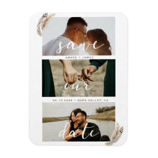 Magnet Flexible Boho Pampas Grass Enregistrer La Date Mariage