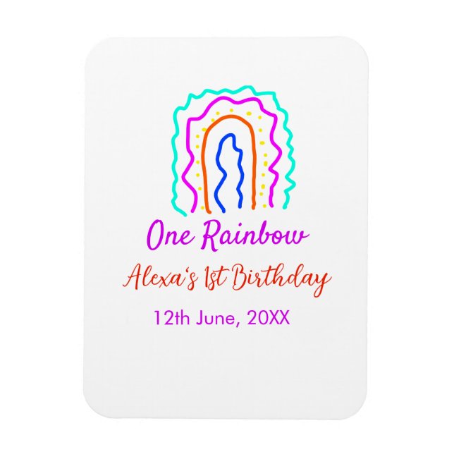 Magnet Flexible Boho Rainbow un anniversaire enfants brillant rétr (Vertical)