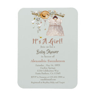 Magnet Flexible Boho Rustic Green Baby Girl