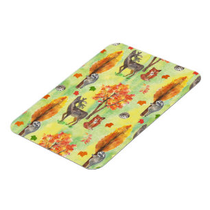 Magnet Flexible Bois Animaux d'aquarelle