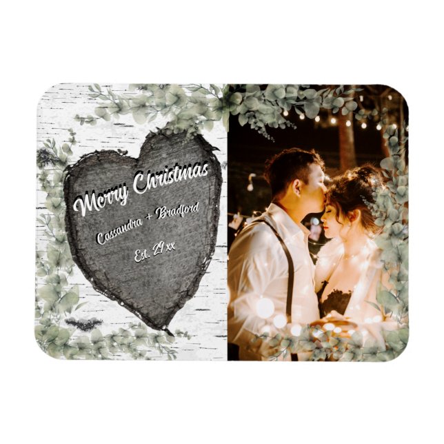 Magnet Flexible Bois rustique cœur d'écorce Eucalyptus Verdure (Horizontal)